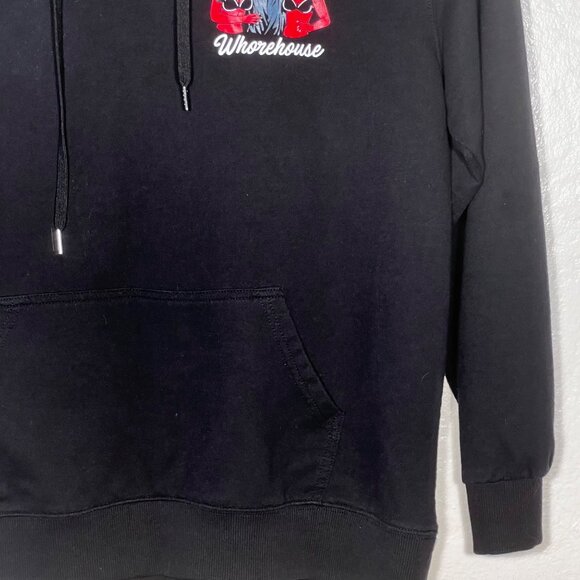 Support Your Local Whorehouse Hoodie Black XL Funny Graphic Sweatshirt Unisex - Picture 7 of 11